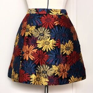 Alice + Olivia Floral Brocade Mini Skirt